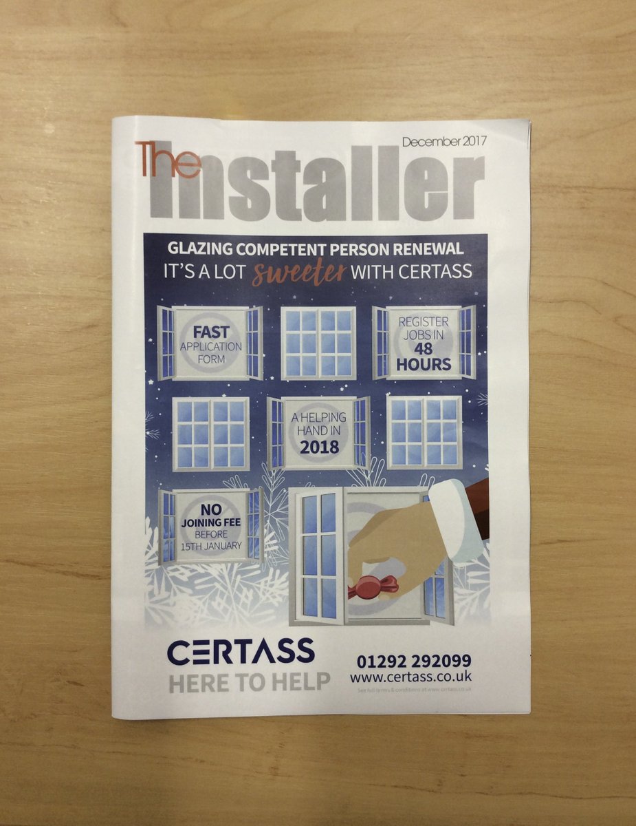 CertassLtd's tweet photo. Did you notice that we were featured on the front cover of #TheInstaller magazine this month? If not go and check it out! #SweeterWithCertass https://t.co/u6gLv8EZOj