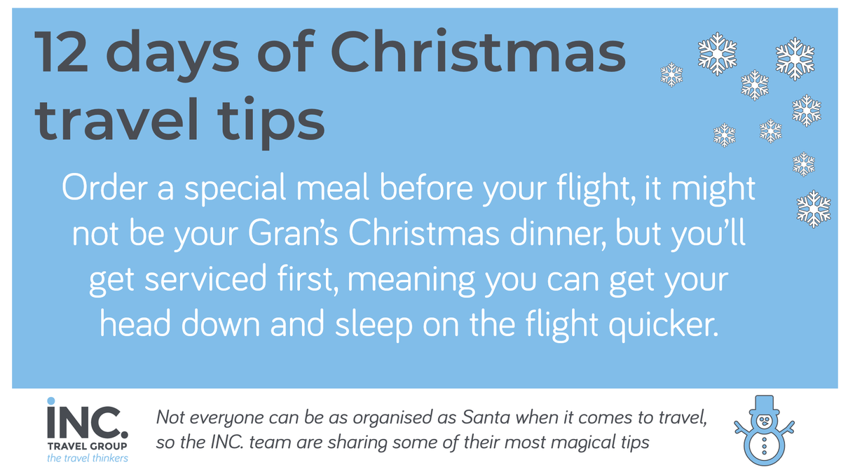 IncTravel's tweet photo. Forget the great Christmas Dinner debate of whether or not Yorkshire puddings belong on your plate, it's all about the iconic aeroplane food for today's travel tip! #christmas #christmasdinner #aeroplanefood #traveltip #travelthinkers #bemoresanta #christmascountdown #2daystogo https://t.co/V8WH2Qb3e4