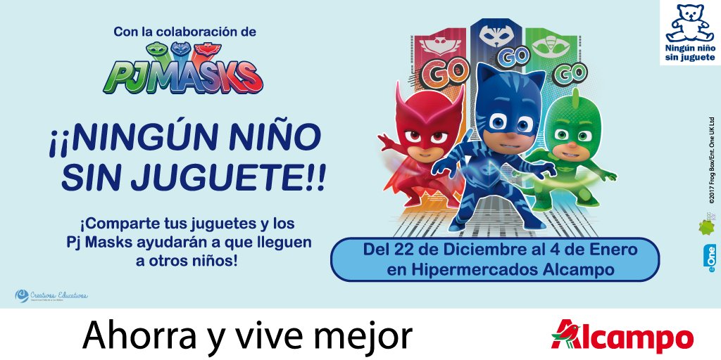 Espacioso paño agitación Alcampo on Twitter: "En #Alcampo queremos ayudar a que todos los niños esta Navidad tengan regalos con nuestra campaña Ningún niño sin juguete 🙂 ¡Dona un juguete junto a los PJMASKS ! 🤗🎁 Espacioso paño agitación Alcampo on Twitter: "En #Alcampo queremos ayudar a que todos los niños esta Navidad tengan regalos con nuestra campaña Ningún niño sin juguete 🙂 ¡Dona un juguete junto a los PJMASKS ! 🤗🎁