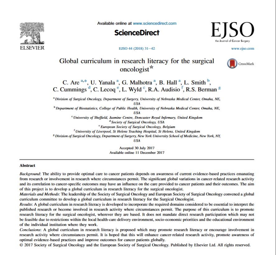 ➡️ Following the call for a Global Curriculum last year, ESSO &amp; <a href="/SocSurgOnc/">Society of Surgical Oncology</a> have published two more joint articles calling for a Global Curriculum in #ResearchLiteracy for the #SurgicalOncologist! ⬅️ essoweb.org/research-liter… #SurgicalResearch #CancerSurgery