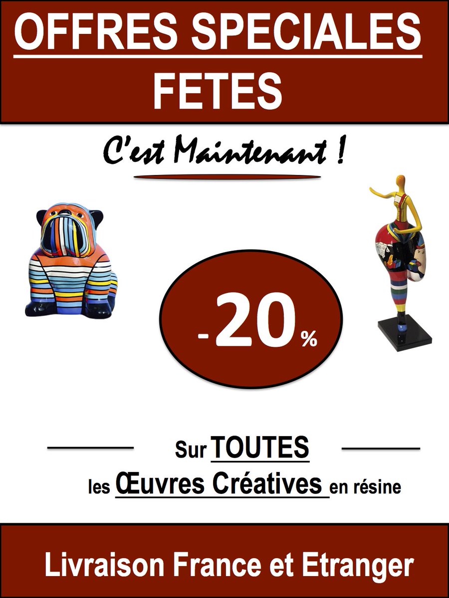 EspaceDesignBx's tweet photo. EXCLUSIFS ! Jusqu’au 7 janvier 2018 !
20 % sur tous nos animaux et sculptures design, oeuvres créatives en résine peintes et personnalisées.
https://t.co/BKfSGokssY
Toute l’équipe d’Espace Design est heureuse de récompenser votre fidélité et vous souhaite un Joyeux Noël. https://t.co/X3a80WwRPf