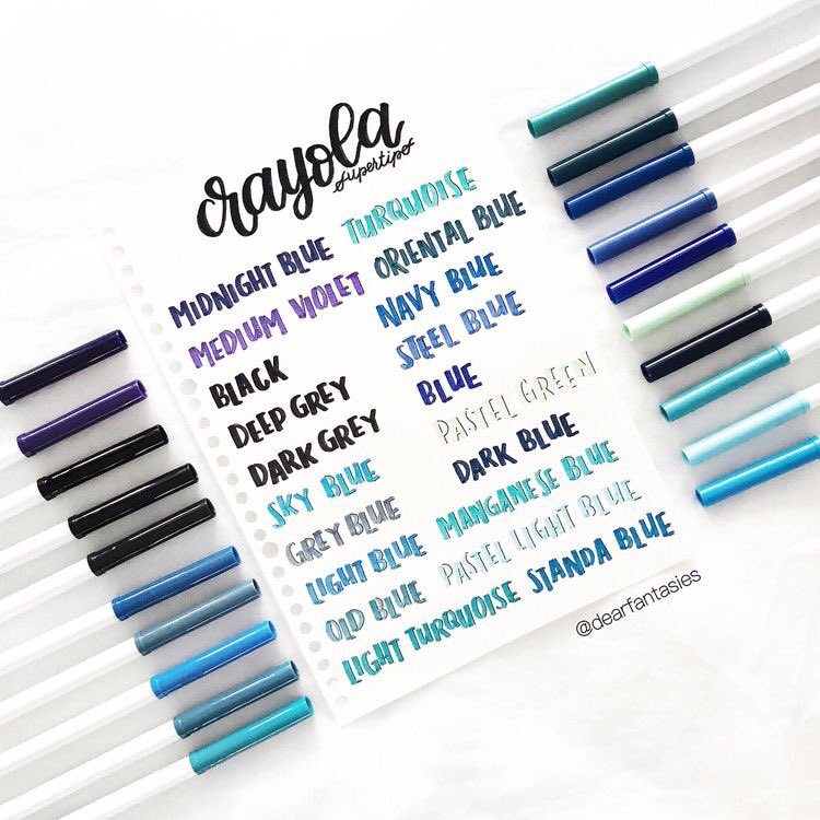 studyeet's tweet photo. 💛 PEN SWATCHES 💛
สีสวอชปากกาเมจิก crayola ซึ่งcrayola เป็นปากกา based water นะคะ จะค่อนข้างซึมเล็กน้อย และแห้งยากนิดนึง แต่ว่ามีสีให้เลือกใช้เยอะและสวยมากๆ ปาดง่าย ทาง่าย เหมาะสำหรับใช้ทำงานหรือshortnote มากๆ #รีวิวเครื่องเขียน 
credit : pinterest https://t.co/r0NzHBqjRf