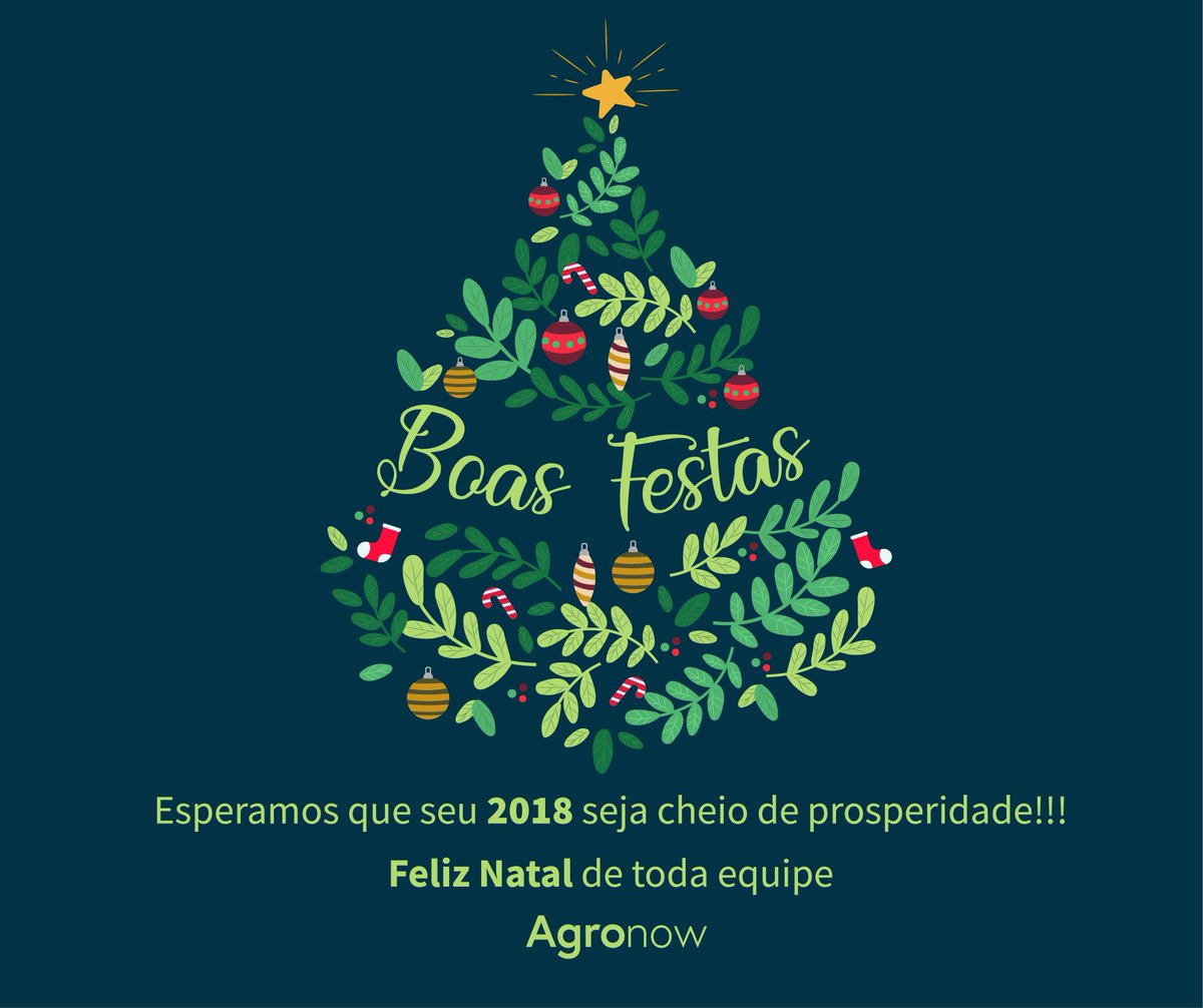 Está chegando o Natal!
Época de renovar os sonhos, tentar novamente e recomeçar. Mais do que isso, o que parecer ser o fim é, na verdade, o início de novas lutas, conquistas e vitórias.
Boas Festas!
Equipe Agronow https://t.co/69JekSi7n2