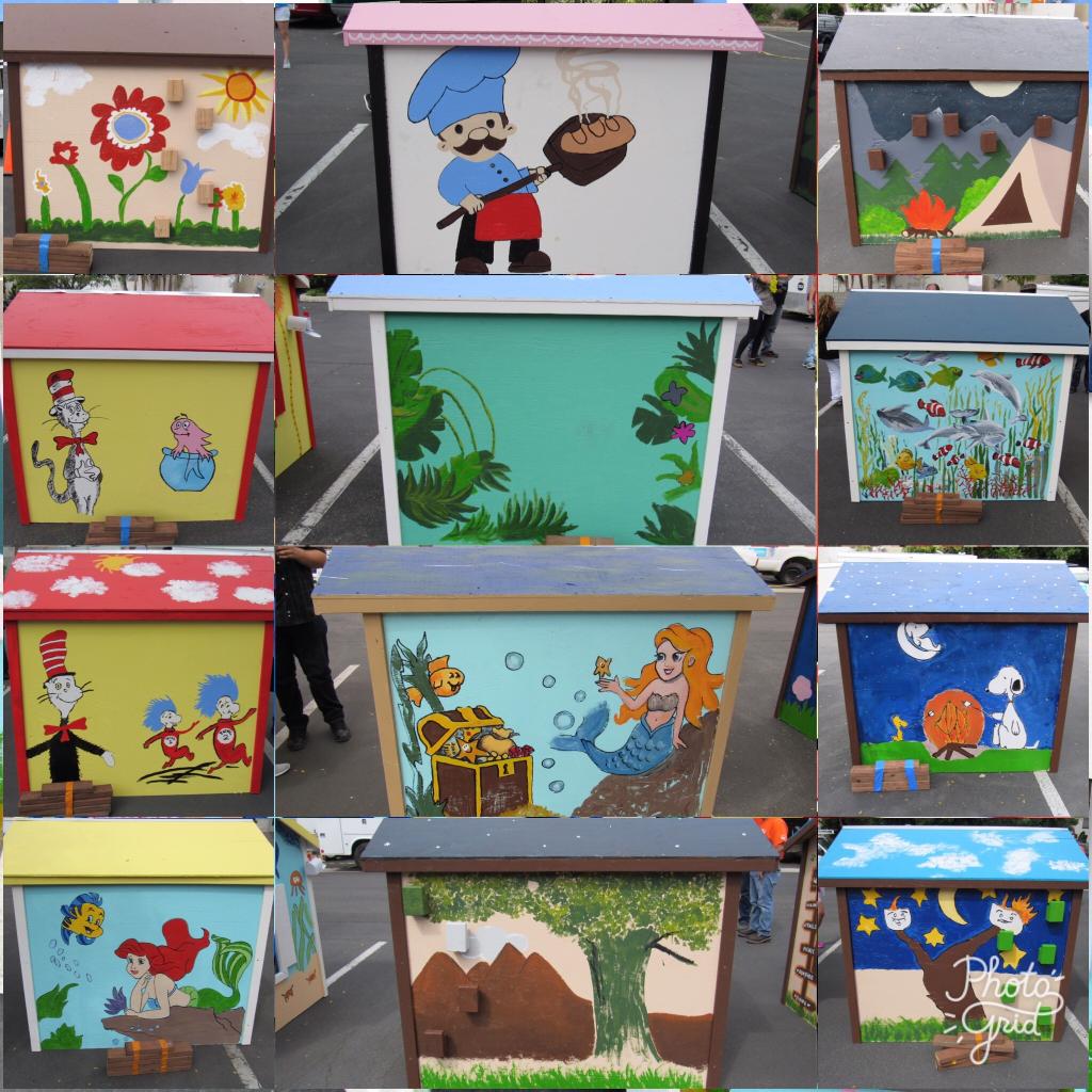 HomeDepotFound's tweet photo. If you want to see grown men let their creativity fly, hand them a child's dream and a paintbrush. These custom playhouses are now at the LA homes of veteran families. https://t.co/D6OP1y0e4r