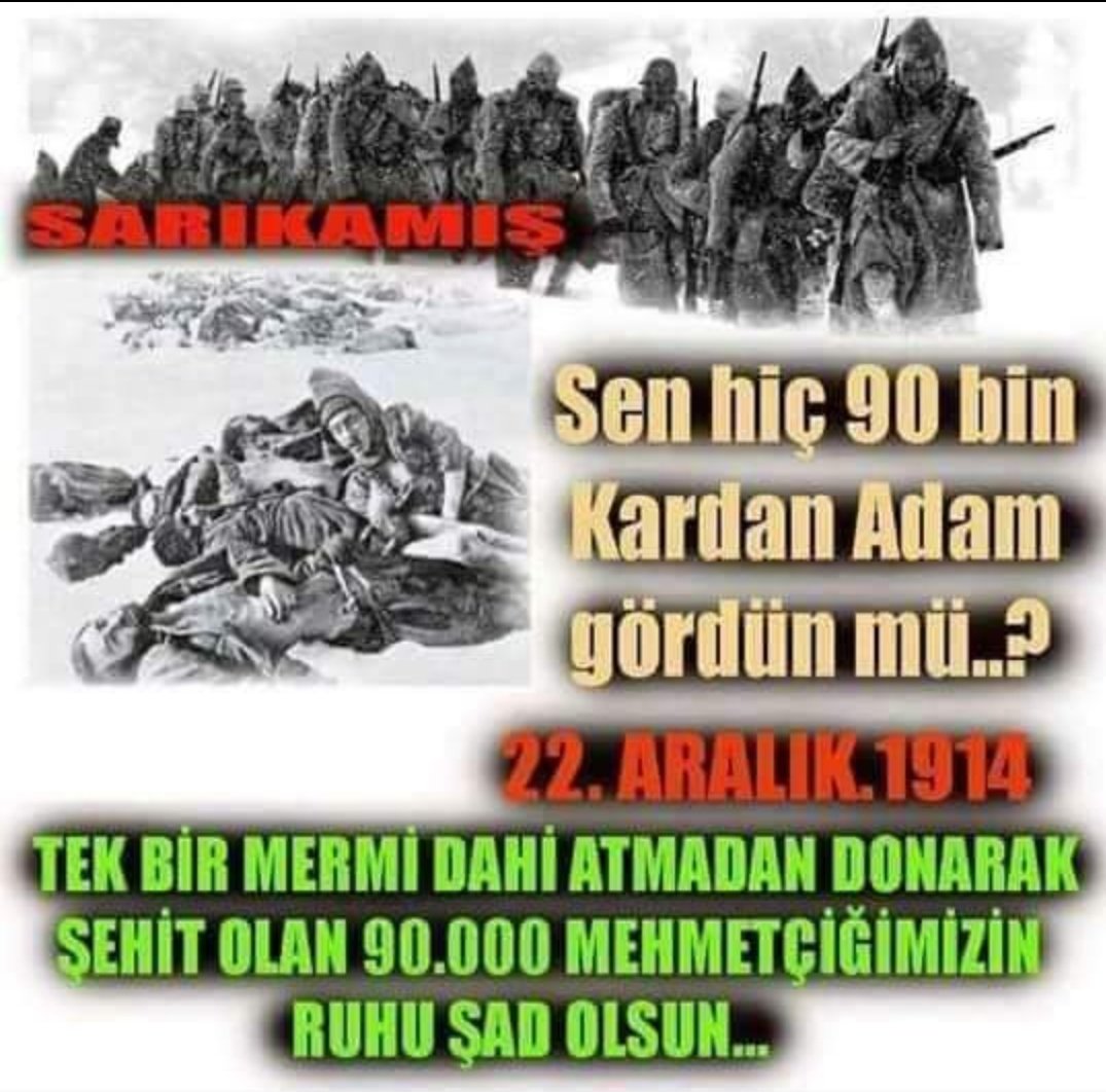 Recep23rcp's tweet photo. #Sarıkamış RUHU ŞAD OLSUN https://t.co/ZNEjZAx9ps
