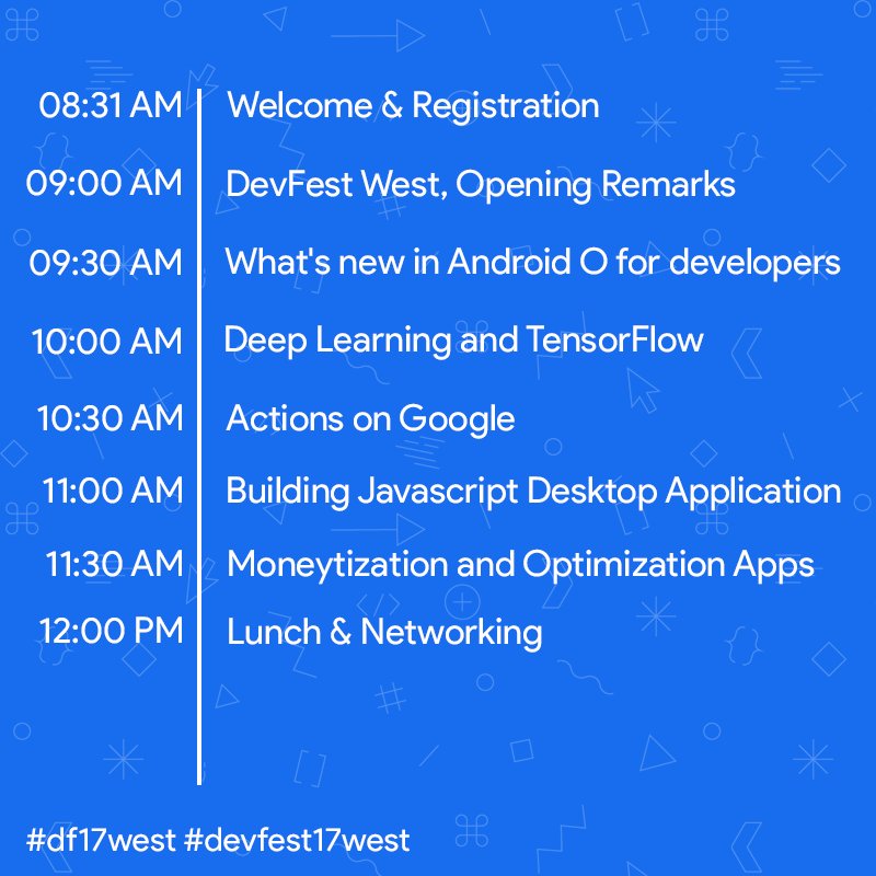 gdg_sba's tweet photo. #DevFest17 Ξ #GDG Ξ #Schedule
Program of #df17west arrived! Tag and share, we can't wait more for meeting you.The registration form still open until the midnight, do not miss the chance. #devfest17mena #gdg17 #wtm #menawtm https://t.co/qCY65UGNKi