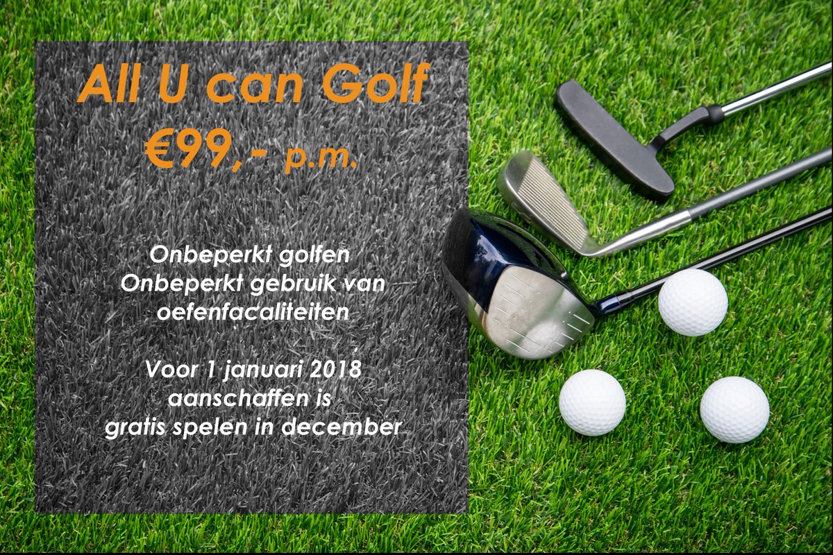 Onbeperkt golfen? Dat kan voor €99,- per maand. Voor meer informatie en het inschrijfformulier eddahuzid.nl/tarieven-2018/