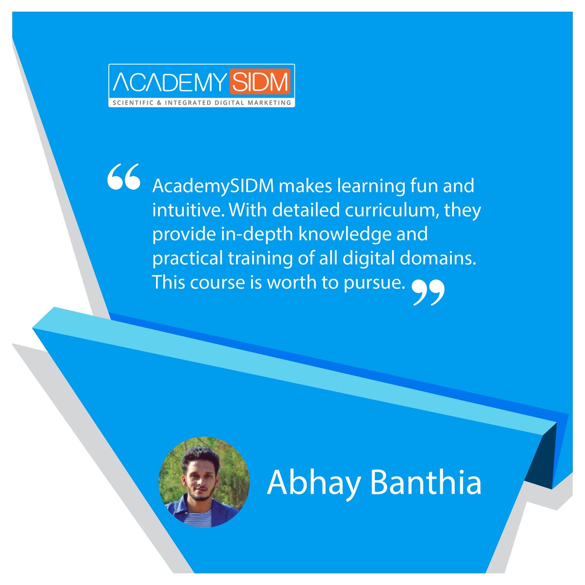 Official_ASIDM's tweet photo. Quote of the day -“To continue winning the internet marketing game, your content has to be more that just brilliant.” Check what our Trainee say about his journey with #ASIDM. For further info. Call us @ 9711-199-558, https://t.co/KHP2wD6cCq
#digitalmarketing
#makemoneyonline https://t.co/j8pdZP9dHP