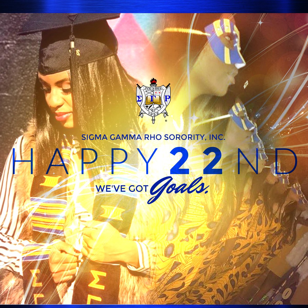 SGRho's tweet image. Happy 22nd! Set and achieve your goals for the new year. #SGRho #SigmaGammaRho #SGRhoTakeover