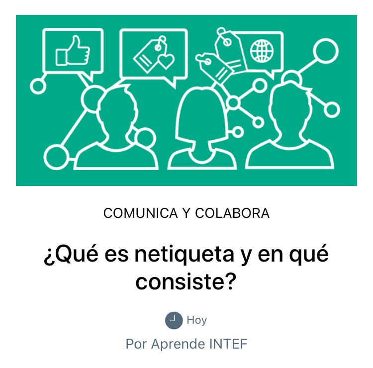educaINTEF's tweet photo. "¿Qué es netiqueta y en qué consiste?" @exposito_juan nueva #EduPills de la semana, más #MicroAprendizaje en #App gratis https://t.co/awHioYOJSu ¡Descúbrela y anímate a realizarla tu también! https://t.co/XDpl65Ikc1