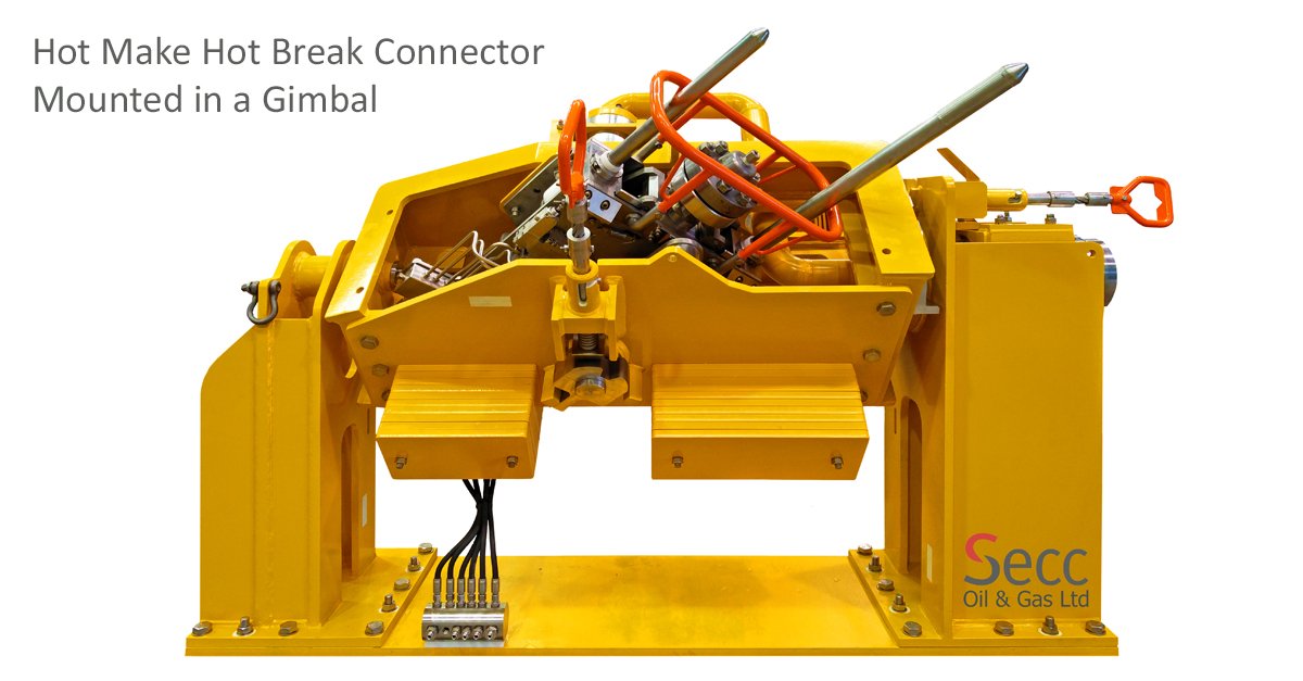 Secc’s Gimbal Swivel System permits the HMHB connector to have +/- 40° pitch and roll capabilities. This ensures that the connector is axially aligned with the fluid conduit at all times. 
This system was recently supplied to a tier 1 OEM for intervention work. #oilandgas