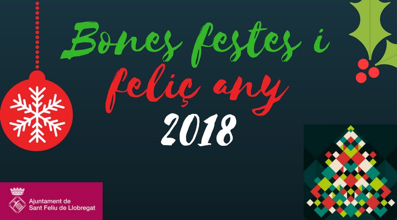Santfeliuencs i santfeliuenques l'Ajuntament de #SantFeliu us desitja unes bones festes i un feliç any nou.