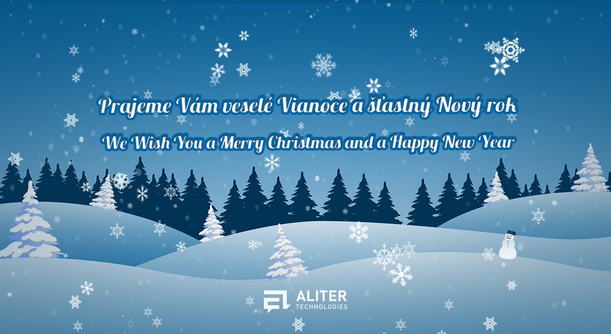 AliterTech's tweet photo. Prajeme Vám veselé Vianoce a šťastný Nový rok.
We Wish You a Merry Christmas and a Happy New Year.
https://t.co/nAmzN61shv https://t.co/VU87qtOfr9
