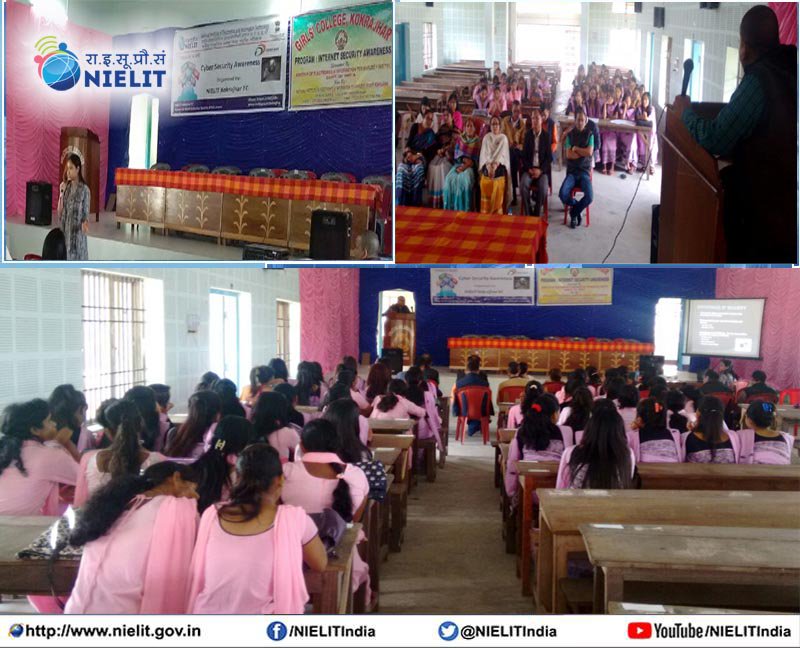 KKR_NIELIT's tweet photo. Kokrajhar EC of #NIELIT Guwahati conducted an awareness program on Cyber Security at Girls College, Kokrajhar on 22-12-17. 80 students and faculties of the college participated in the program https://t.co/8sAteHyOjw