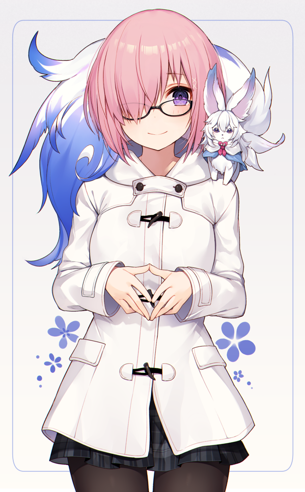 フォウ ,マシュ・キリエライト(Fate) 「新刊表紙のマシュとおまけ本の表紙のキャット!です 」|むりょのイラスト