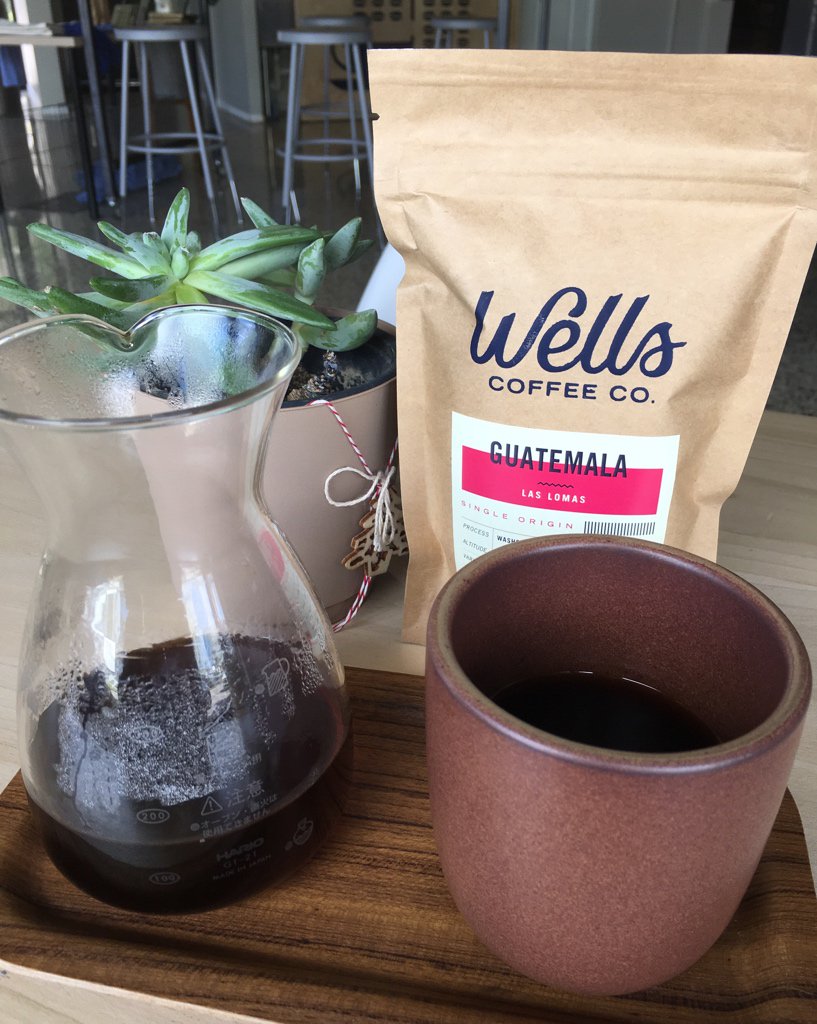 Enjoyed this Guatemala <a href="/WellsCoffees/">Wells Coffee Company</a> yesterday, especially out of the <a href="/heathceramics/">Heath Ceramics</a> mug Brandon served it in!