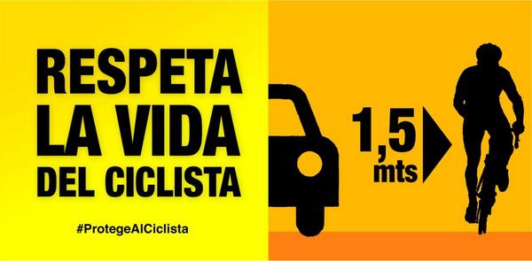 En este festivo día, muchos aficionados al ciclismo disfrutarán de su deporte, si adelantas a alguno en carretera recuerda que 1,5 metros es la distancia vital para su seguridad.

#GComprometidos