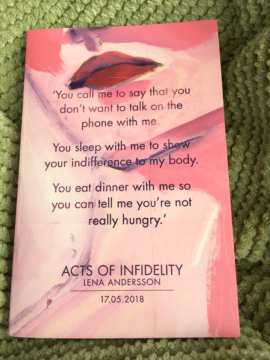 annecater's tweet image. Intriguing #bookpost from @graceharrison55 @picadorbooks - #ActsOfInfidelity by Lena Andersson - thank you 😀