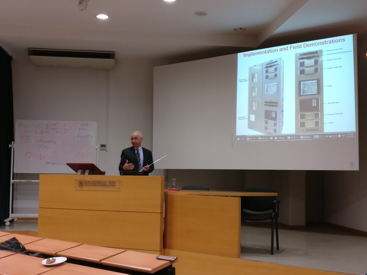 PetrosAristidou's tweet photo. Excellent presentation of Prof Sakis Meliopoulos (@GeorgiaTech) on the Resiliency &amp; Autonomous Optimization of #SmartGrids at the 2nd #HIPG at @ntua. https://t.co/IhiK8wXQfi
