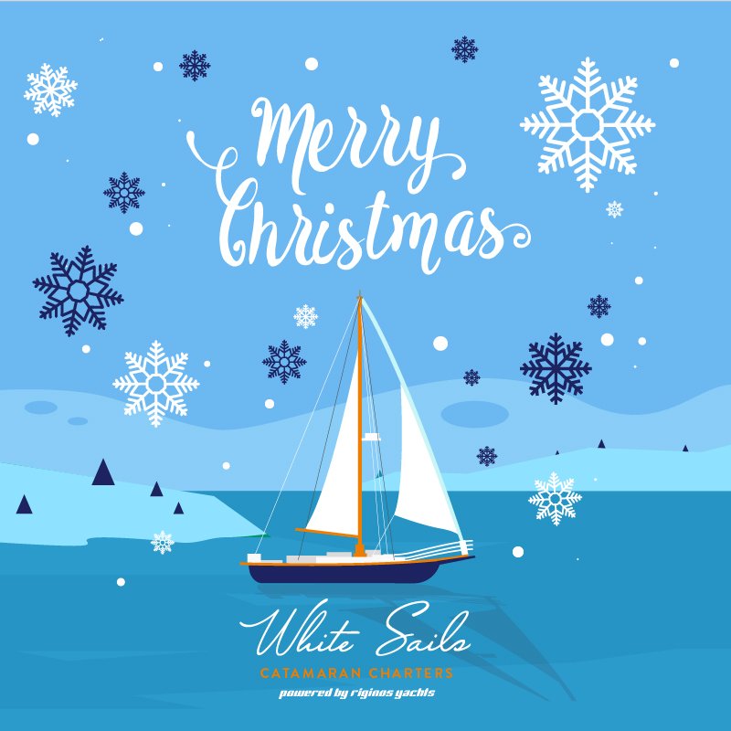 The countdown has begun! We wish you Merry Christmas and a rocking Happy New Year! 🎄 #whitesails #merrychristmas #happynewyear #sailing #charterboat #catamaranlove #catamarans #sailaway #wishes #sailingyacht #greece #greek