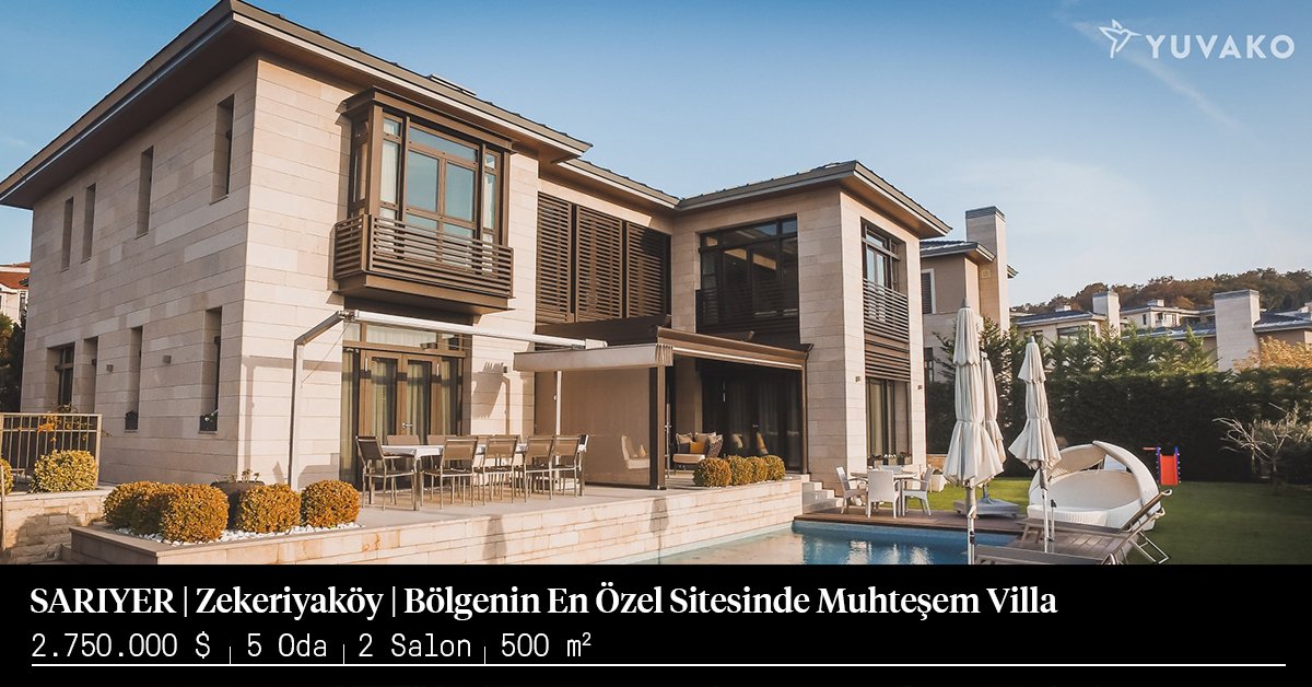 YuvakoCom's tweet photo. 🏠 Sarıyer / Zekeriyaköy - SATILIK Eczacıbaşı Ormanada'da Muhteşem Villa
▪ 2.750.000 USD / 5+2 / 500 m2
📞 Ziyaret planlamak için : 0850 333 0 985
▶ İlan : https://t.co/kMXxPTka29 https://t.co/JGz41oLVot