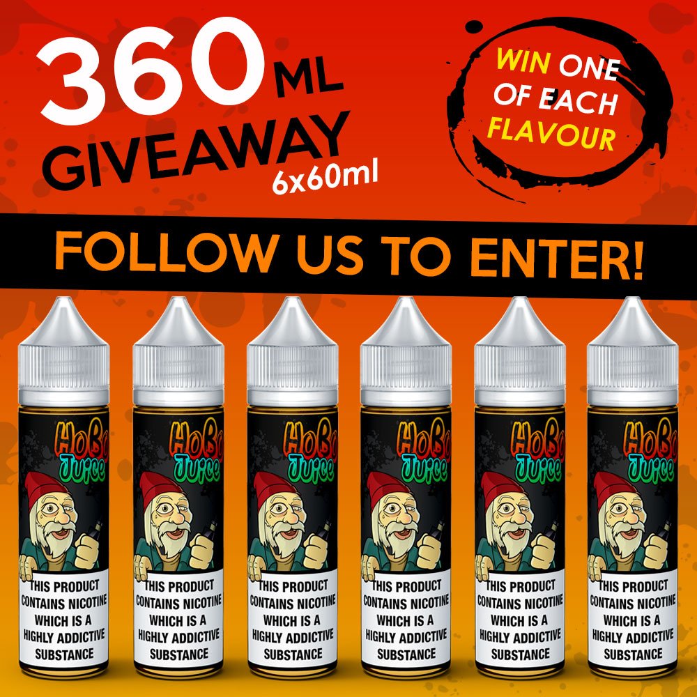 Have you met the Hobo? Win all 6 flavours from the new Hobo Juice range!! 
FOLLOW US TO BE ENTERED INTO OUR 360ML GIVEAWAY!!
*winners announced 27/12/17.
#vapenation #ukvapers #vaping #vapemail #vapelyfe #hobojuice #eliquid #giveaway #promo #vape #vapereview #vapeon #vapeclub