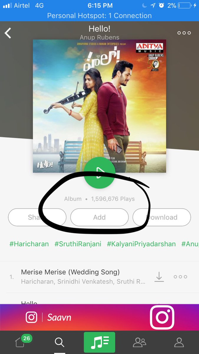 kingchiru15's tweet photo. Wow! 1.5M plays for #Hello album in @Saavn app! Super going guys! @AkhilAkkineni8 @kalyanipriyan @Vikram_K_Kumar @iamnagarjuna #HelloReview #HelloMovie https://t.co/gUR9LEOdL7