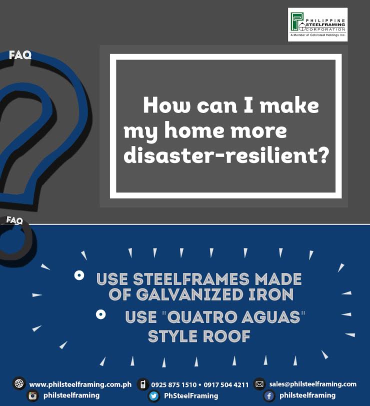 PhSteelFraming's tweet image. Did you know? You can improve the disaster resilience of your home by using galvazined steel frames for the roof and wall. Using a “quatro aguas” style room will also improve the windload capacity of your home. #EngineeredforStrength #CertifiedforQuality #Framing #Housing #PSC