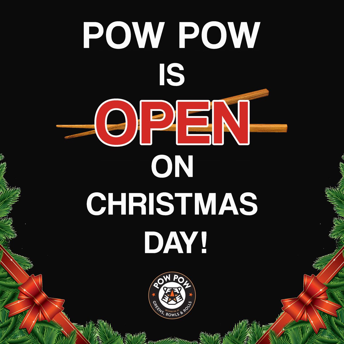 EatPowPow's tweet photo. It’s a Christmas miracle!!! We are open all day on Christmas. Need some catering? Let us know!
#EatPowPow #NewAsian #HstNE #HstreetDC #DC https://t.co/hwWOYMVrYk