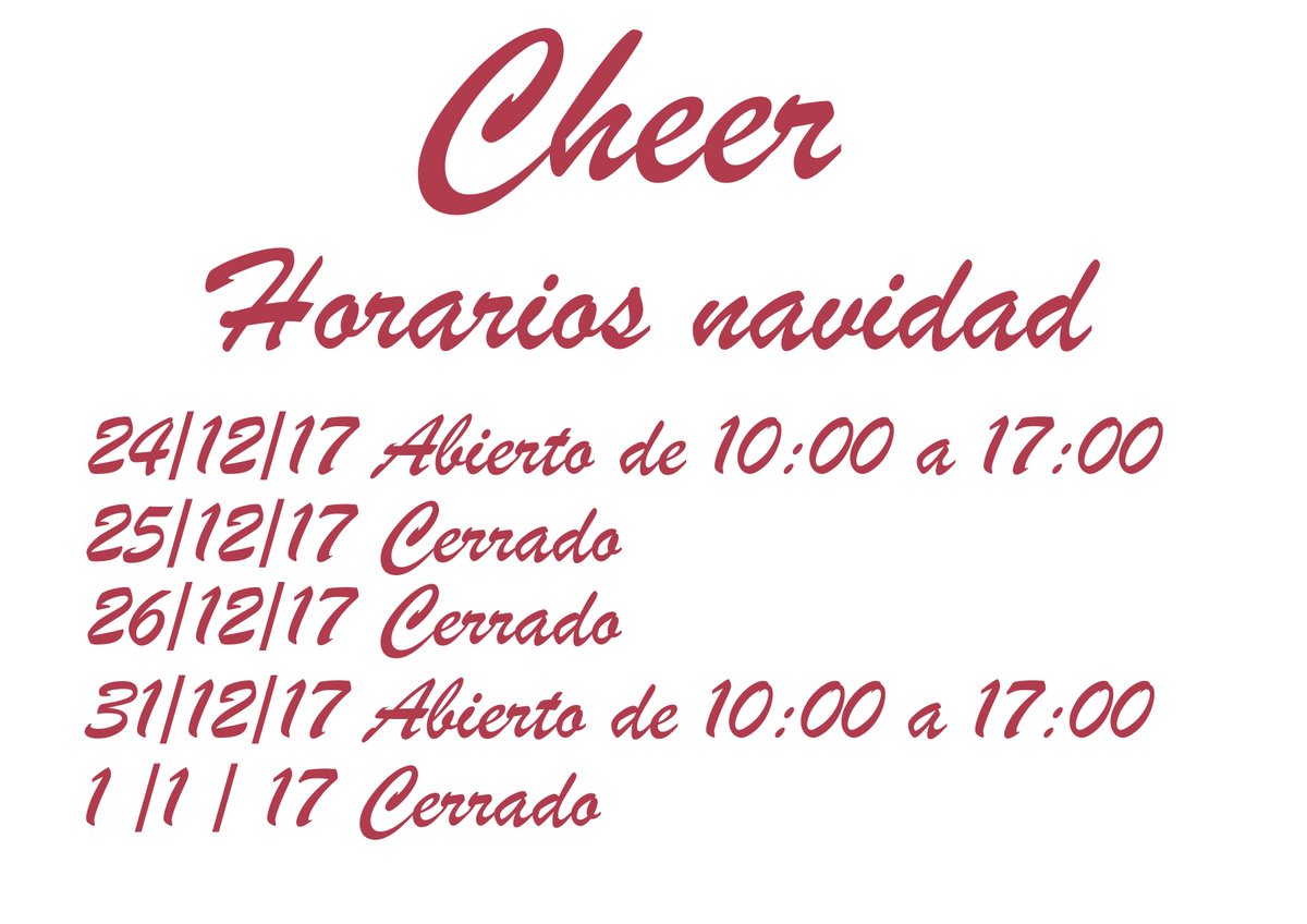CheerRestaurant's tweet photo. Os informamos de nuestros horarios, en estas fiestas. https://t.co/EtZZzRAXJ8