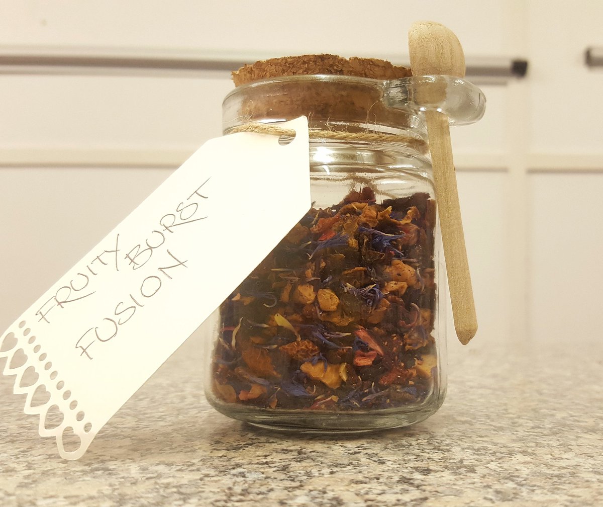 TeaShed's tweet photo. Why not try our Fruity Burst Fusion tea today? Flavours of 
apple, hibiscus, peach, rose hip, strawberry, and beetroot 😍 https://t.co/IzZVCVjzoL