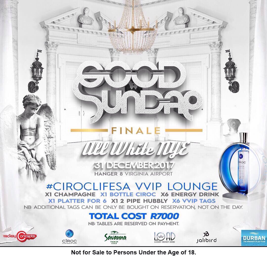 Misssinemasinga's tweet photo. Its #GoodsundaeSeason bangani, letβs not kiss & say goodbye but rather TURN UP & ONE MORE TIME!! For the first time in 6 years Goodsundae All White will be on NYE!! Join us for the finale 31st DEC - Ingawe lento π₯π₯π₯ #GoodSundae https://t.co/PcRrbeTQ5p