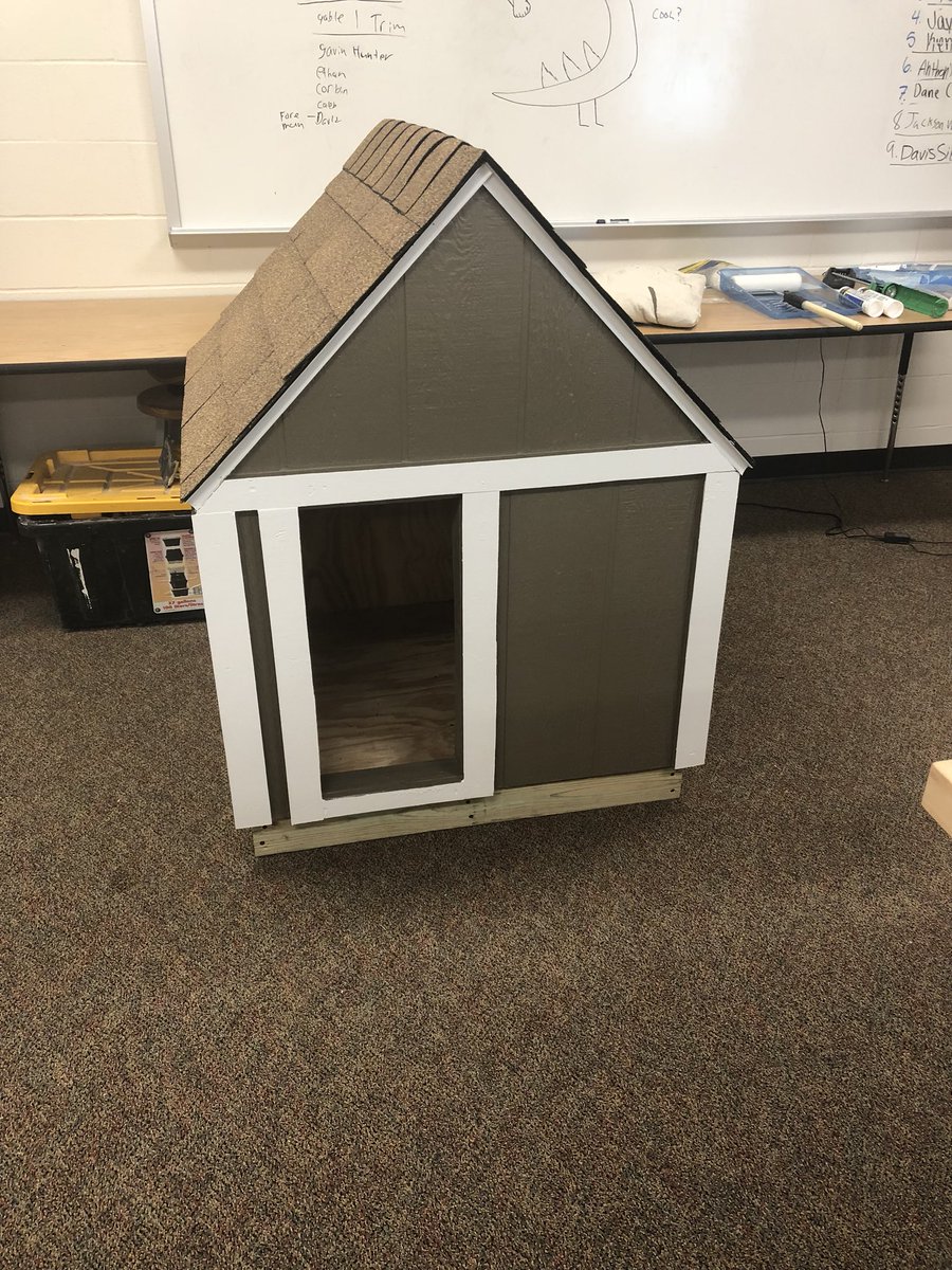MW_Friedrichsen's tweet photo. Finished product and sold.  #mwhs #sts #shopteacher #doghouse #studentbuilt https://t.co/zT8MPkCtEr