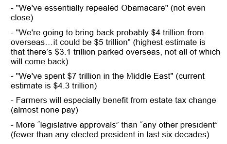 ddale8's tweet image. Trump just made five false claims in his last White House appearance of the year: