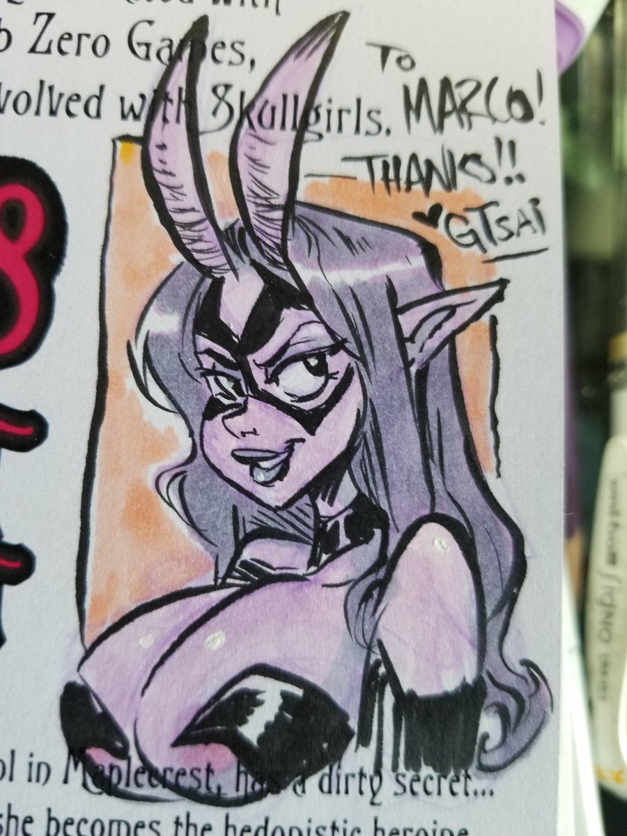 Collab gift sketch with @o___8 in his D. Violet book: #Fallout dressed as #DViolet and D. Violet dressed as Fallout. Also some quick bust sketches. Alex's characters are so fun & sexy!! #Skullgirls