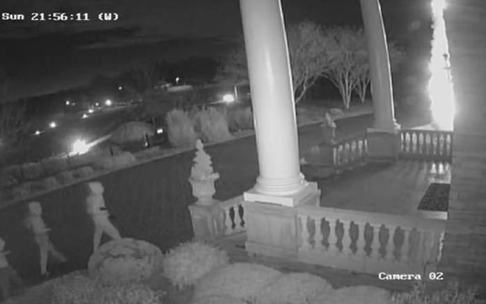 Just In: Get a look at those rifles! New surveillance images released of suspects who tried to break into Richard Childress' home! Reward now increased to $50,000 #MyFOX8