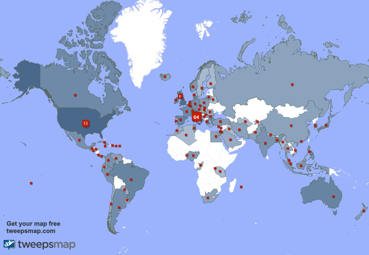 DESP41R's tweet photo. My followers are in Italy(64%), USA(12%)... Get your map too: https://t.co/olSW8DxPHT https://t.co/norkDQePdc