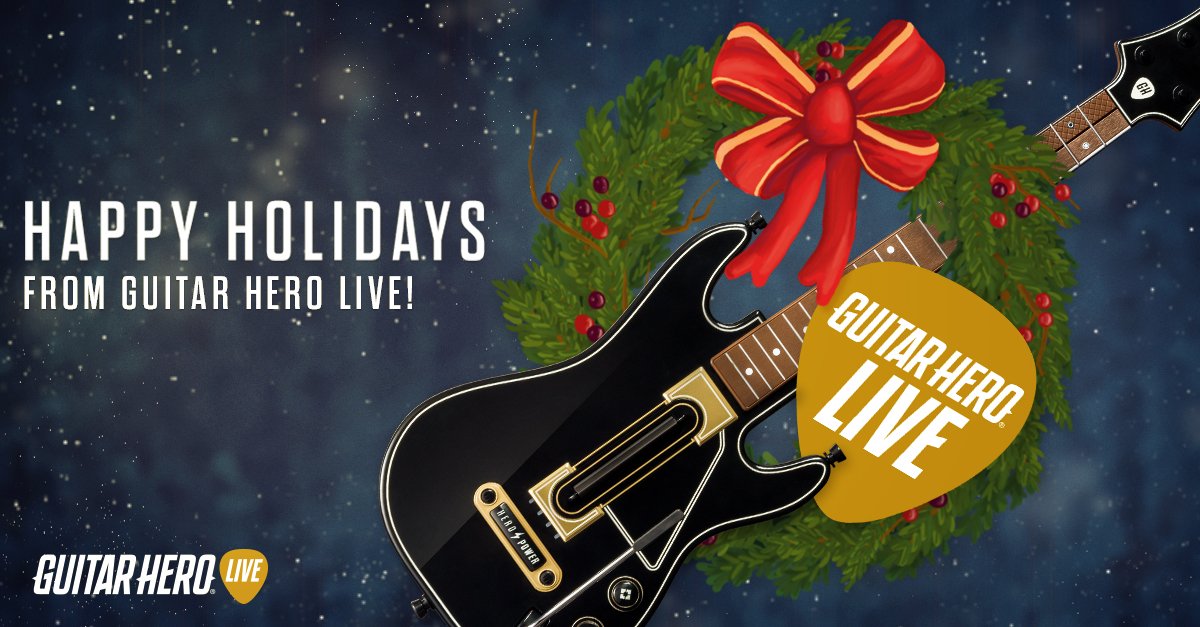 GuitarHero's tweet image. Happy Holidays from Guitar Hero Live! Get ready to deck the halls and rock around the tree!