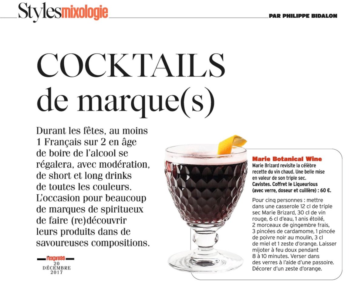 Le cocktail ‘Marie Botanical Wine’, une sélection de <a href="/Lexpress/">L'Express</a> pour les fêtes de fin d’année #mixology #fridaycocktail #mbws