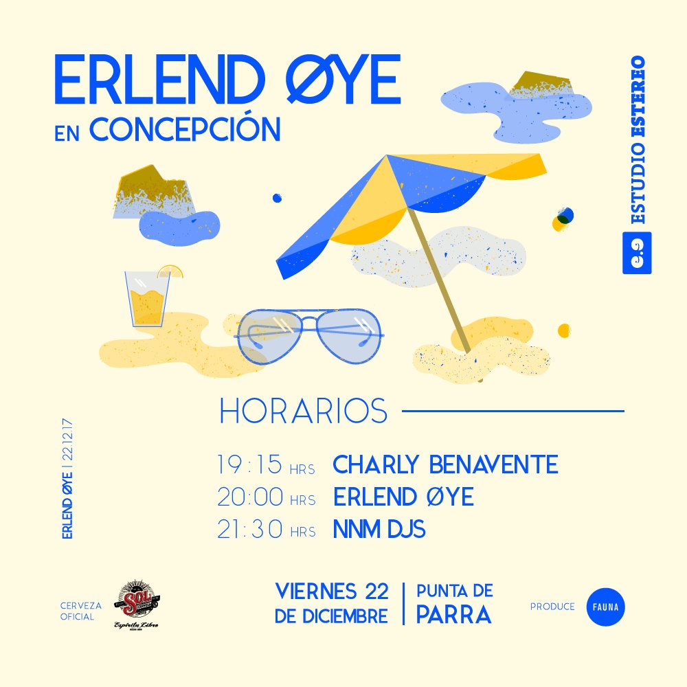 ¡Estos son los horarios para hoy!
Te aconsejamos traer ropa abrigada porque puede bajar la temperatura y algo para que te sientes sobre el pasto desde donde se podrá ver a Erlend. #EstudioEstéreo