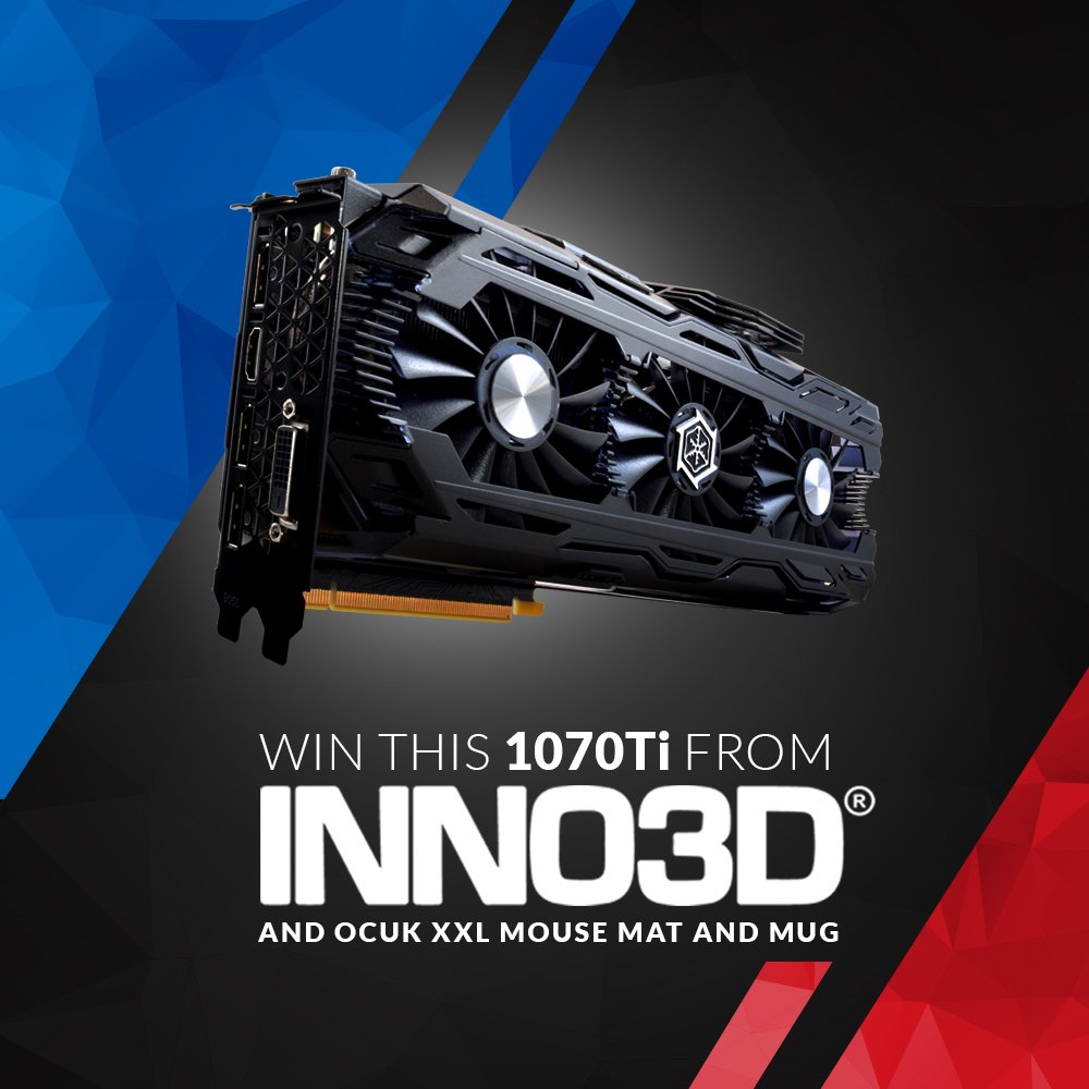 Amped's tweet image. GIVEAWAY
Enter in to win a 1070Ti from @Inno3D and a xxl mouse mat and mug from @OverclockersUK 
gleam.io/aXRrT/geforce-…