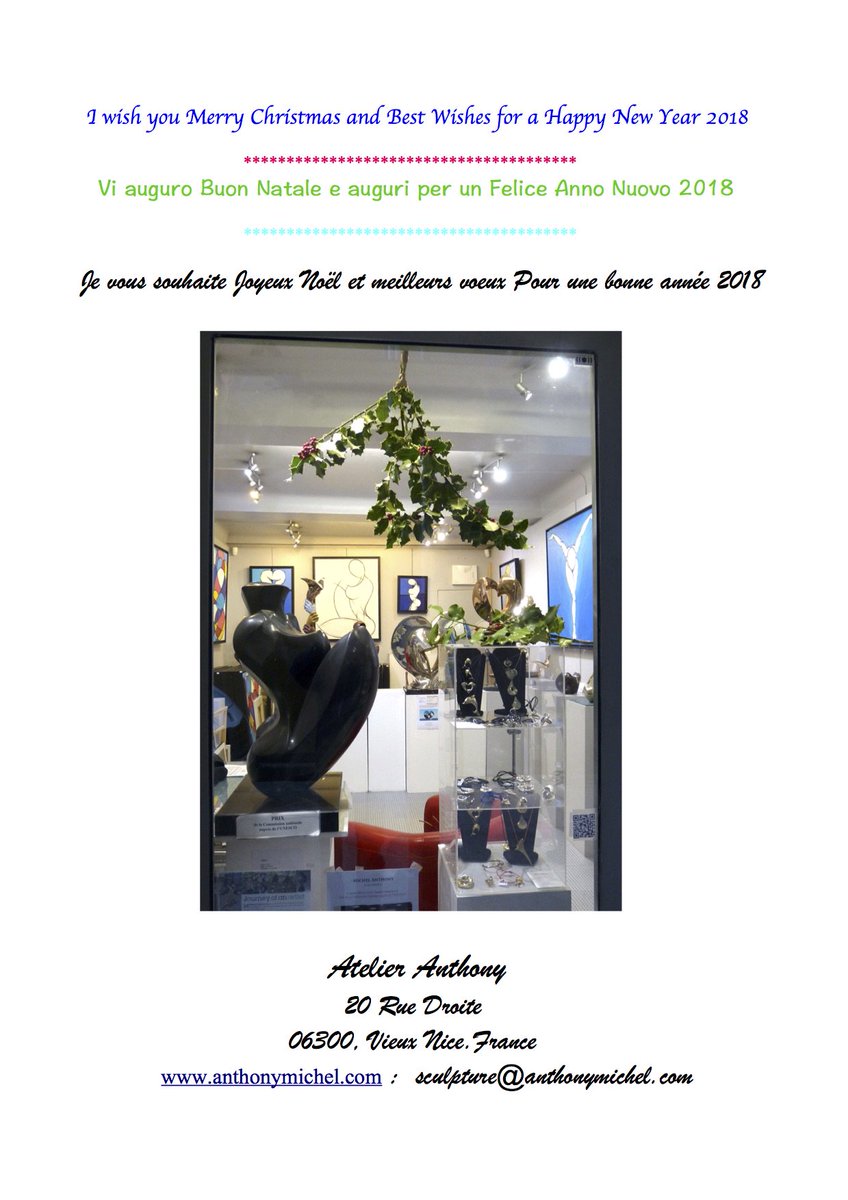 Wishing all a Merry Christmas.
#atelieranthony, #sculptoranthony