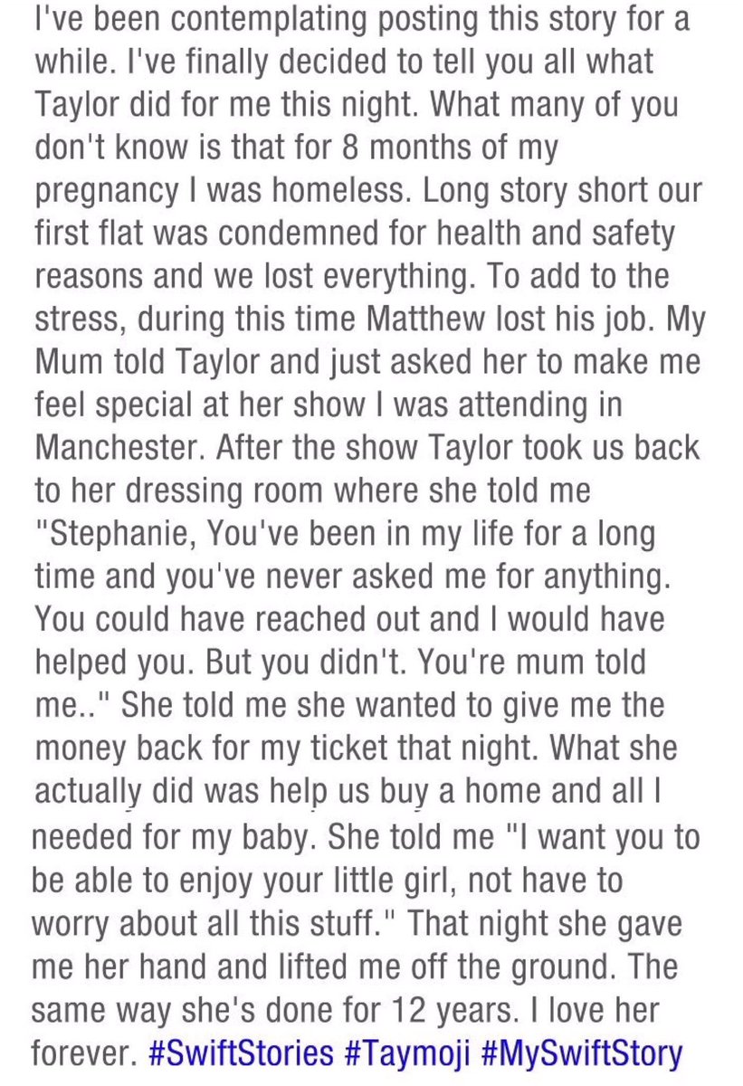 On ‘The Swift Life’ app, one of Taylor Swift’s fan shared her heartfelt story about Taylor helping her and her family not go homeless by buying them a house.