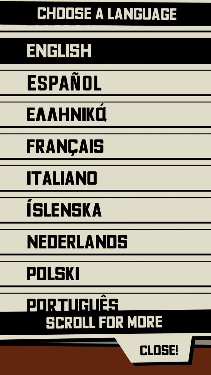 PlayTripleAgent's tweet photo. The latest version of Triple Agent! is out now! We have so many languages we had to add scrolling to the menu. Thanks to all the generous volunteers helped us with localization. If you'd like to help translate Triple Agent! to your language, get in touch! https://t.co/Hyb4fjdOU5