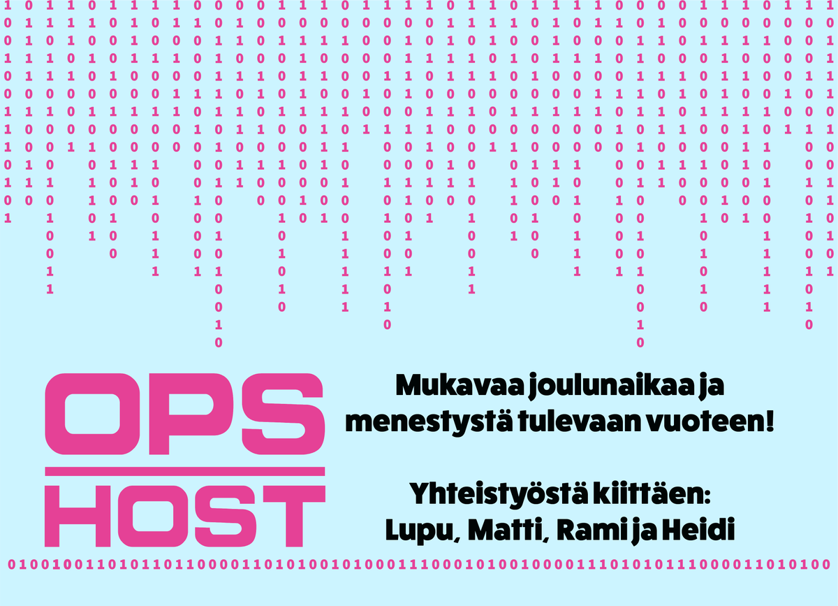 OpsHost's tweet photo. Mukavaa ja tunnelmallista joulunaikaa! #joulu https://t.co/E6VpeHv4Pj