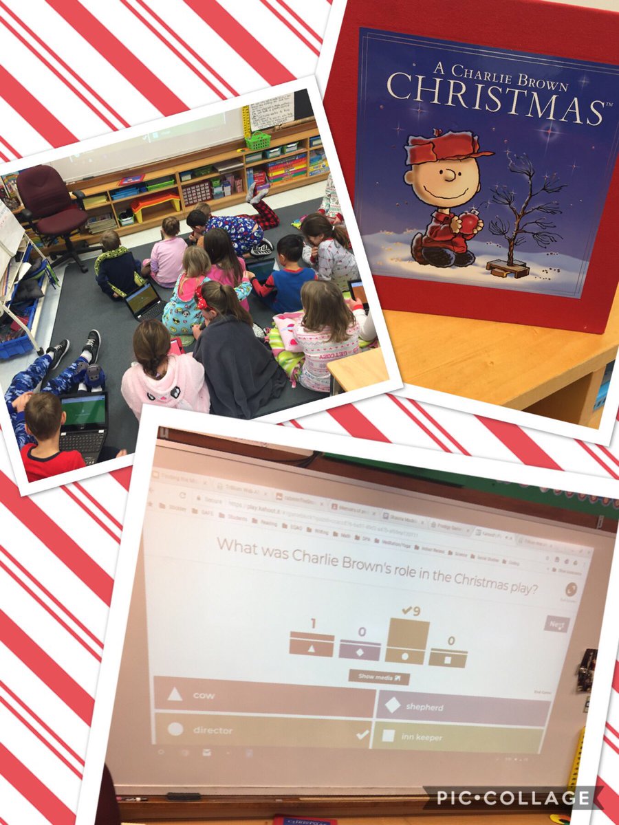 MissStickley's tweet photo. Enjoying some Christmas Kahoot and Charlie Brown Christmas Trivia! 🎄🎁#LifeInGrade23 https://t.co/baSHTXqEcT