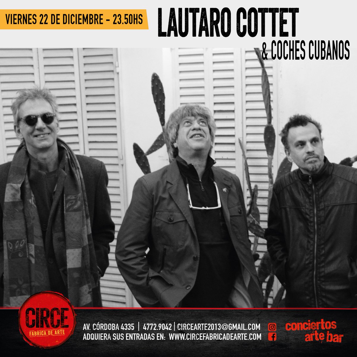Tres músicos de reconocida trayectoria interpretando canciones de los  tres discos solistas de Lautaro Cottet más algunas joyas del rock  argentino.
 Con momentos de improvisación casi jazzísticos o psicodélicos, humor,  letras cuidadas.