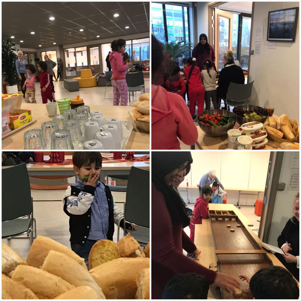 #Overvecht #BC_deDreef #kerstspelletjes middag voor de #kinderen van #azc #Einstein door #vrijwilligers #stagiaires