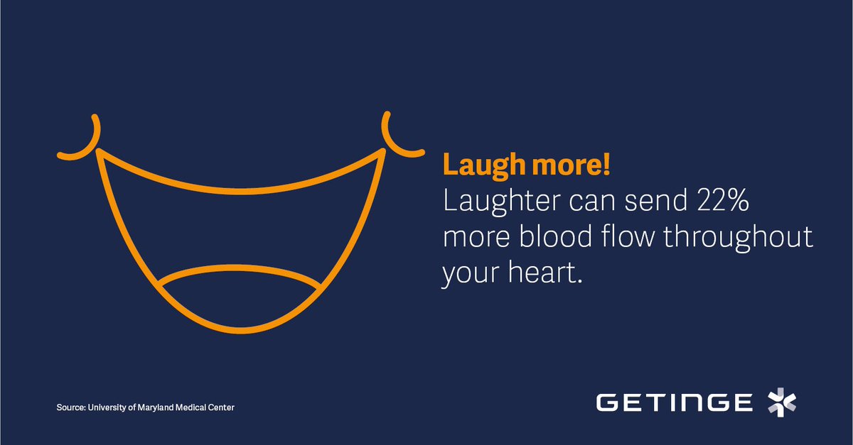 Laugh more! Laughter can send 22% more blood flow throughout your heart. #FactFriday #Cardiac #Health hubs.ly/H09wlny0