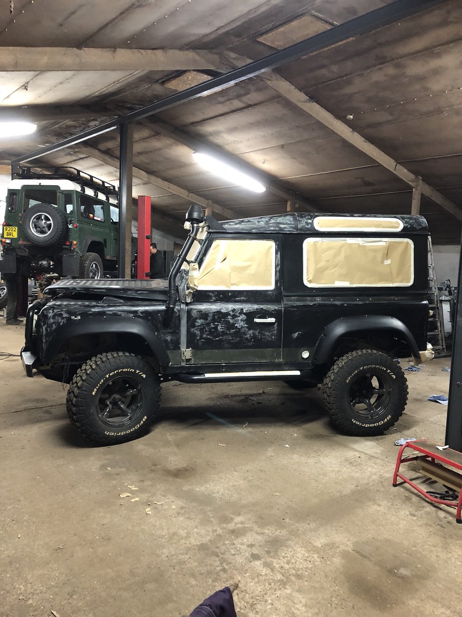 What a transformation a #raptor respray has made to this #offroad beast! Add to the #galvanisedchassis , #galvanisedbulkhead, 300tdi engine conversion and off-road extras, and this #defender is ready for some serious mud!!!